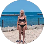 a lady at the beach