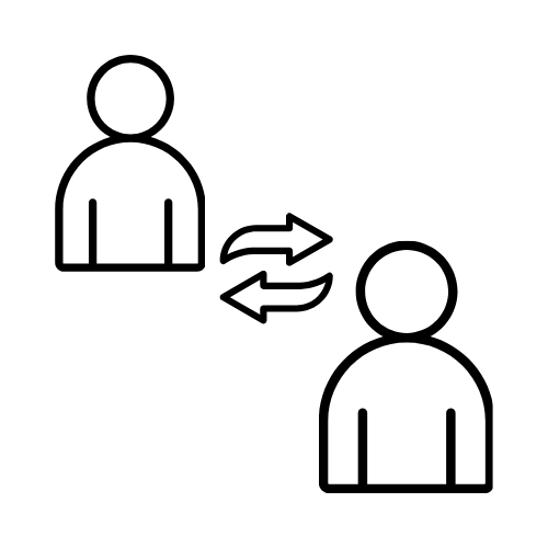 two people exchange info